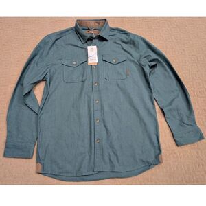 NWT Levitate Shirt Mens XXL 2XL 2X Pond Turquoise Herringbone Flannel